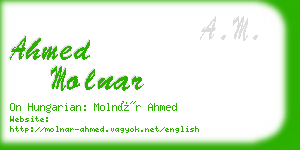 ahmed molnar business card